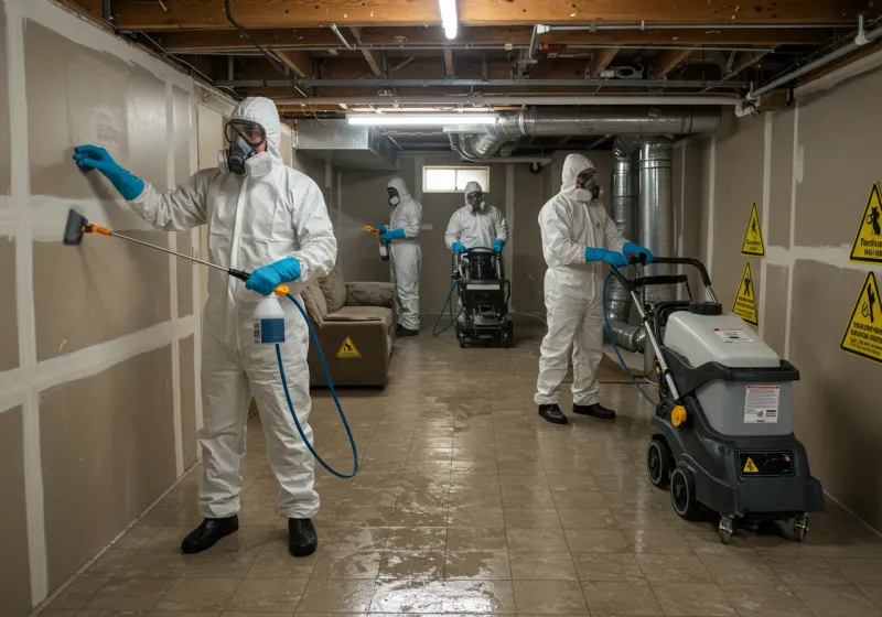 Basement Moisture Removal and Structural Drying process in Sebewaing, MI